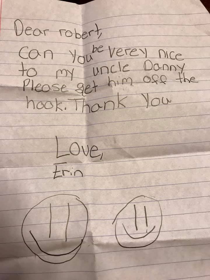 note from a client's daughter